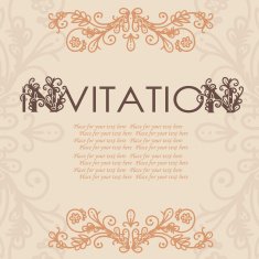 Vintage invitation card with lace ornament N12