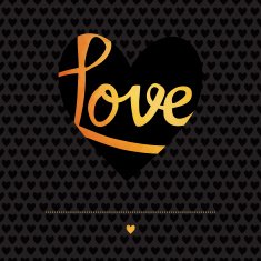 Romantic greeting card with typography elements