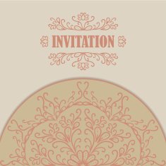 Vintage invitation card with lace ornament N17