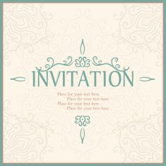 Vintage invitation card with lace ornament N18