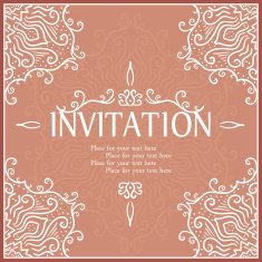 Vintage invitation card with lace ornament N19