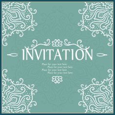 Vintage invitation card with lace ornament N20