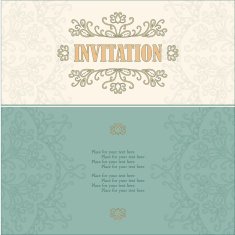 Vintage invitation card with lace ornament N21