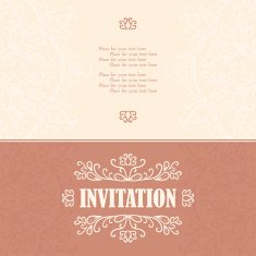 Vintage invitation card with lace ornament N22