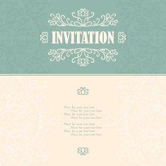Vintage invitation card with lace ornament N23