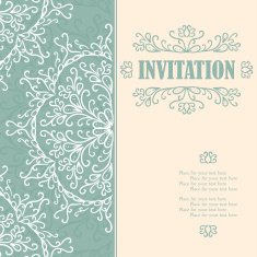 Vintage invitation card with lace ornament N24