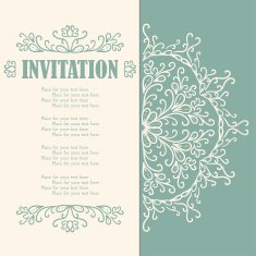 Vintage invitation card with lace ornament N25