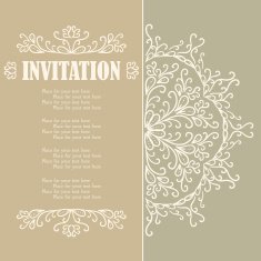 Vintage invitation card with lace ornament N26