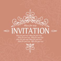 Vintage invitation card with lace ornament N28