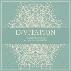 Vintage invitation card with lace ornament N33
