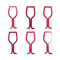 Set of hand-drawn simple empty wineglasses collection