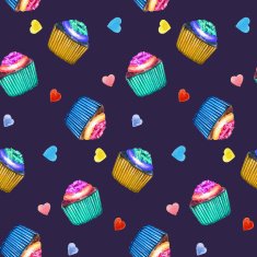 Seamless pattern with cupcakes N4
