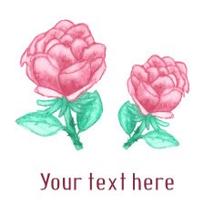Vector watercolor background with roses