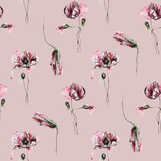 Seamless floral pattern with poppy N2