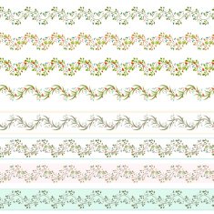 floral set seamless borders for your design