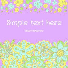 doodle flowers colorful frame
