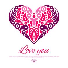 Valentine's Day card with decorative stylish heart