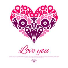 Valentine's Day card with decorative stylish heart N2
