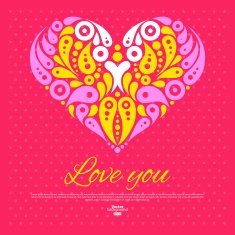 Valentine's Day card with decorative stylish heart N3
