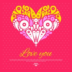Valentine's Day card with decorative stylish heart N4
