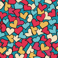 Seamless pattern of red hearts N3