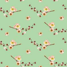 Seamless pattern with the branch of flowers