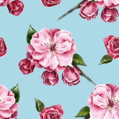 Seamless pattern with the branch of flowers N3
