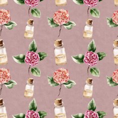 Seamless pattern with flower and perfume bottle N2