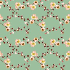 Seamless pattern with the branch of flowers N4