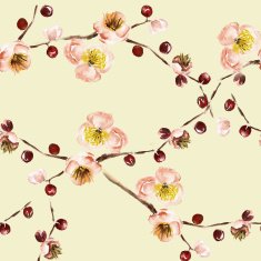 Seamless pattern with the branch of flowers N5