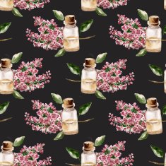 Seamless pattern with the branch of flowers perfume bottle N4
