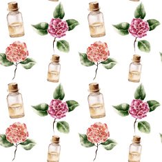 Seamless pattern with flower and perfume bottle N4