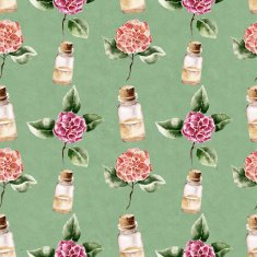 Seamless pattern with flower and perfume bottle N7