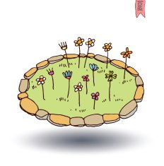 garden flowers vector illustration
