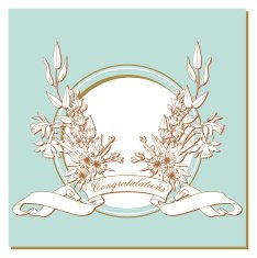 card with a bouquet of flowers and congratulation