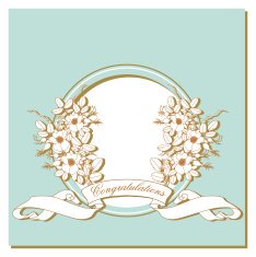Vintage card with flowers around the frame N5