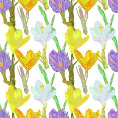 Seamless pattern with beautiful spring flowers N2