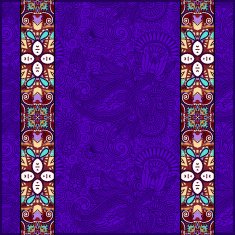 lace border stripe in ornate floral violet colour background