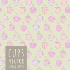 Vector seamless pattern with cups N2