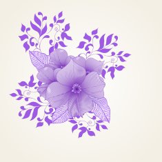 Floral spring background with swirls and flowers N3