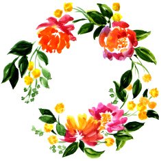 Beautiful greeting card with floral wreath N10