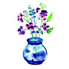 beautiful flowers in vase isolated N2