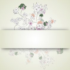 Hand drawn decorative background with flowers N3