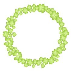 Circle Shape Frame of Four Leaf Clover