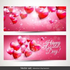 Valentine's Day pink banners
