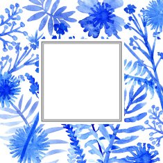 Watercolor flowers frame template card