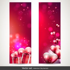 Valentine's Day vertical banners - vector set