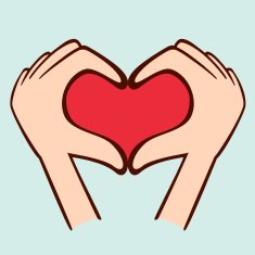 Fingers making shape of heart