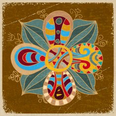 Floral element on a grunge background