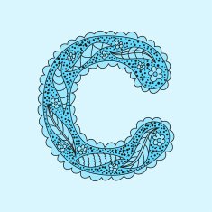 Cute letter C Floral monogram C